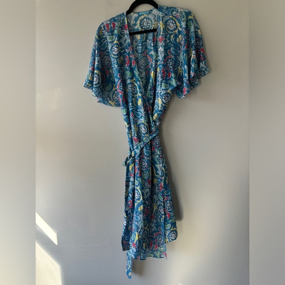 J. McLaughlin Womens Modal Silk Blend Bells Beach Neo Sanibel Wrap‎ Dress Size M - Picture 5 of 9